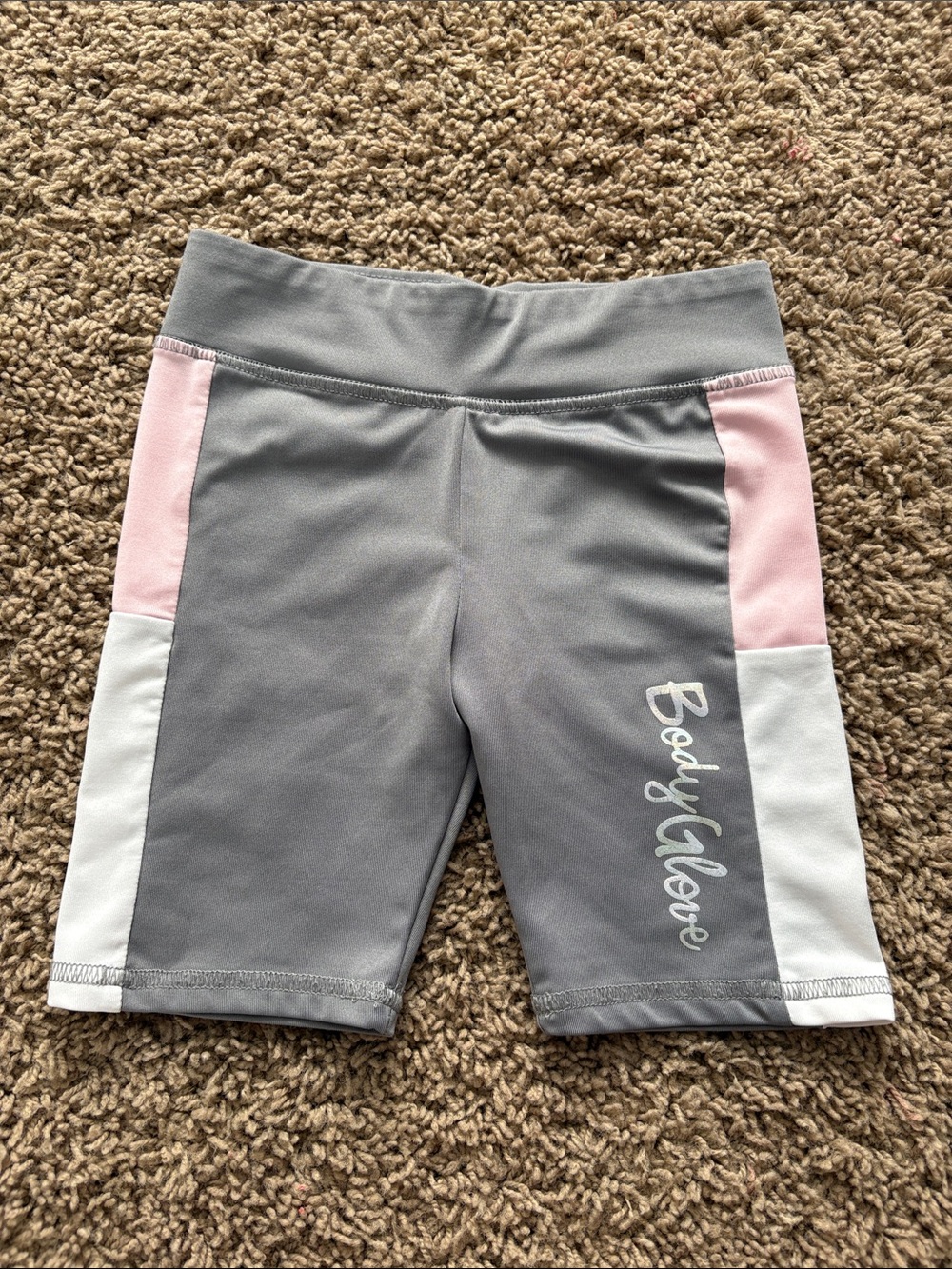Body Glove Girls Gray Pink White Colorblock Leggings